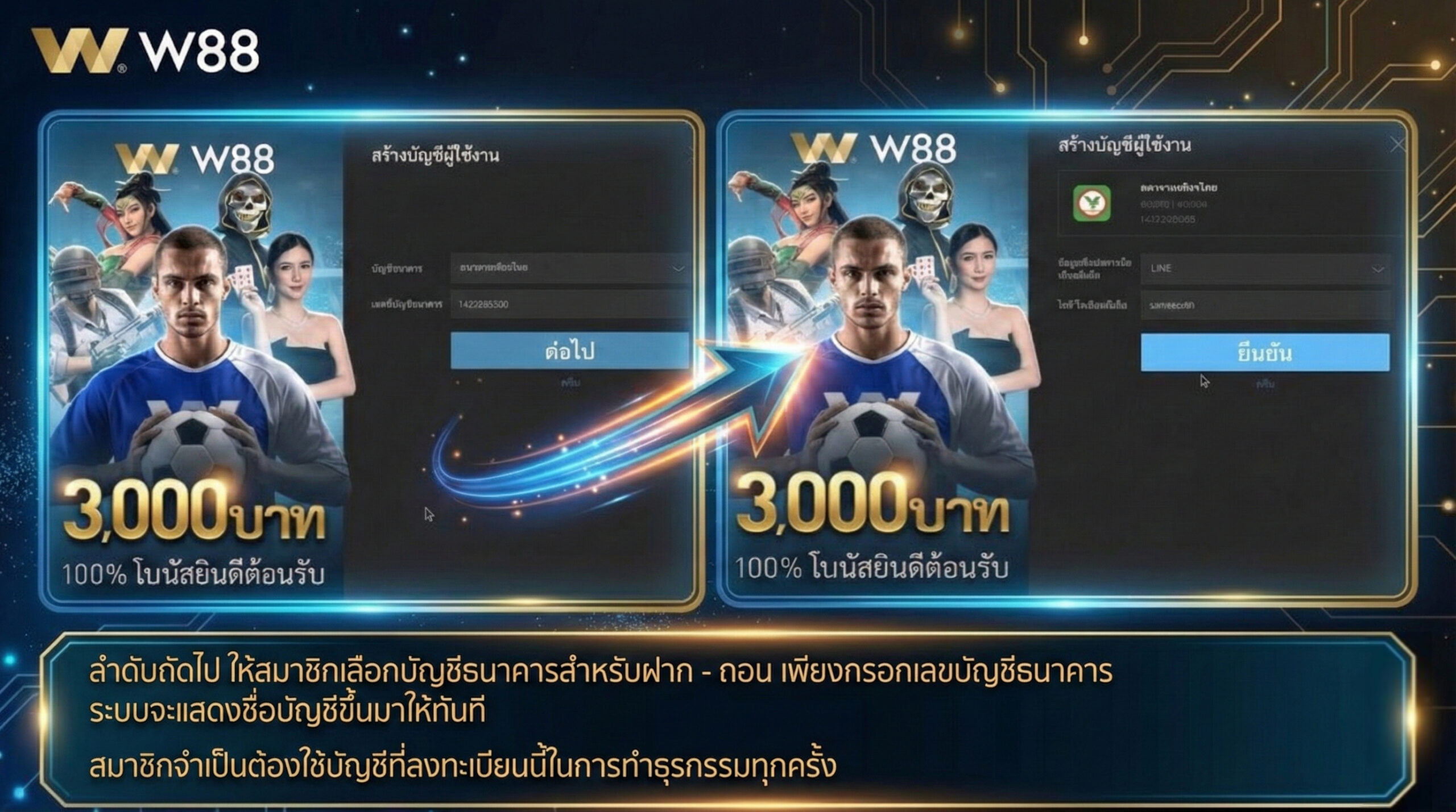 ขั้นตอนที่ 2 ผูกบัญชีธนาคาร
